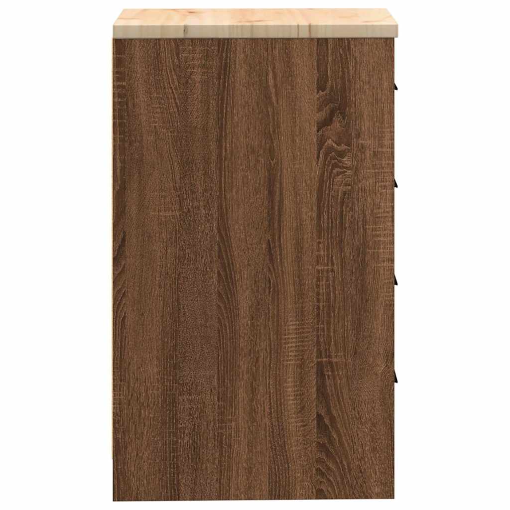 Autotallin Säilytyskaappi Ruskea Tammi 40X51X85 Cm Täysi Mänty