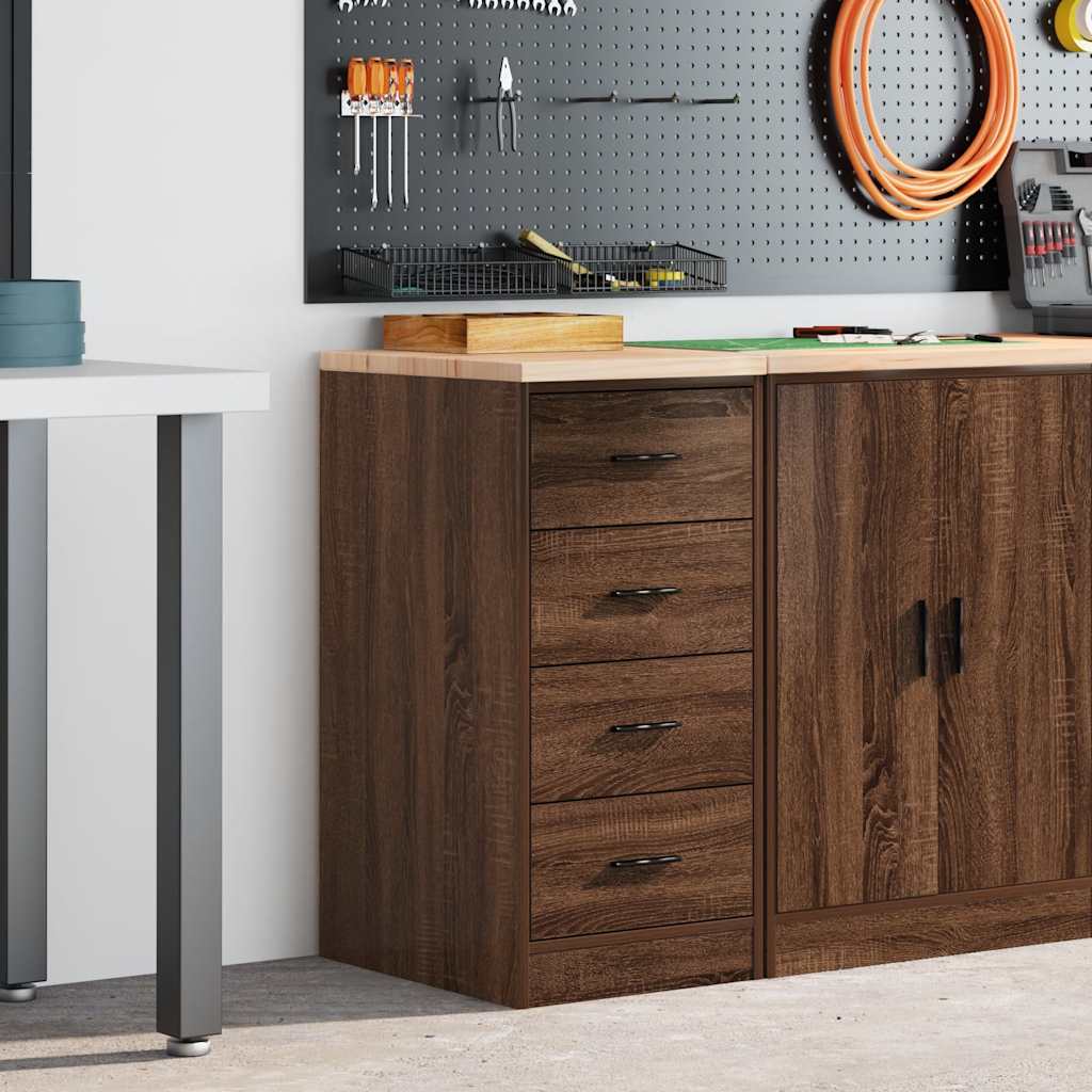 Autotallin Säilytyskaappi Ruskea Tammi 40X51X85 Cm Täysi Mänty