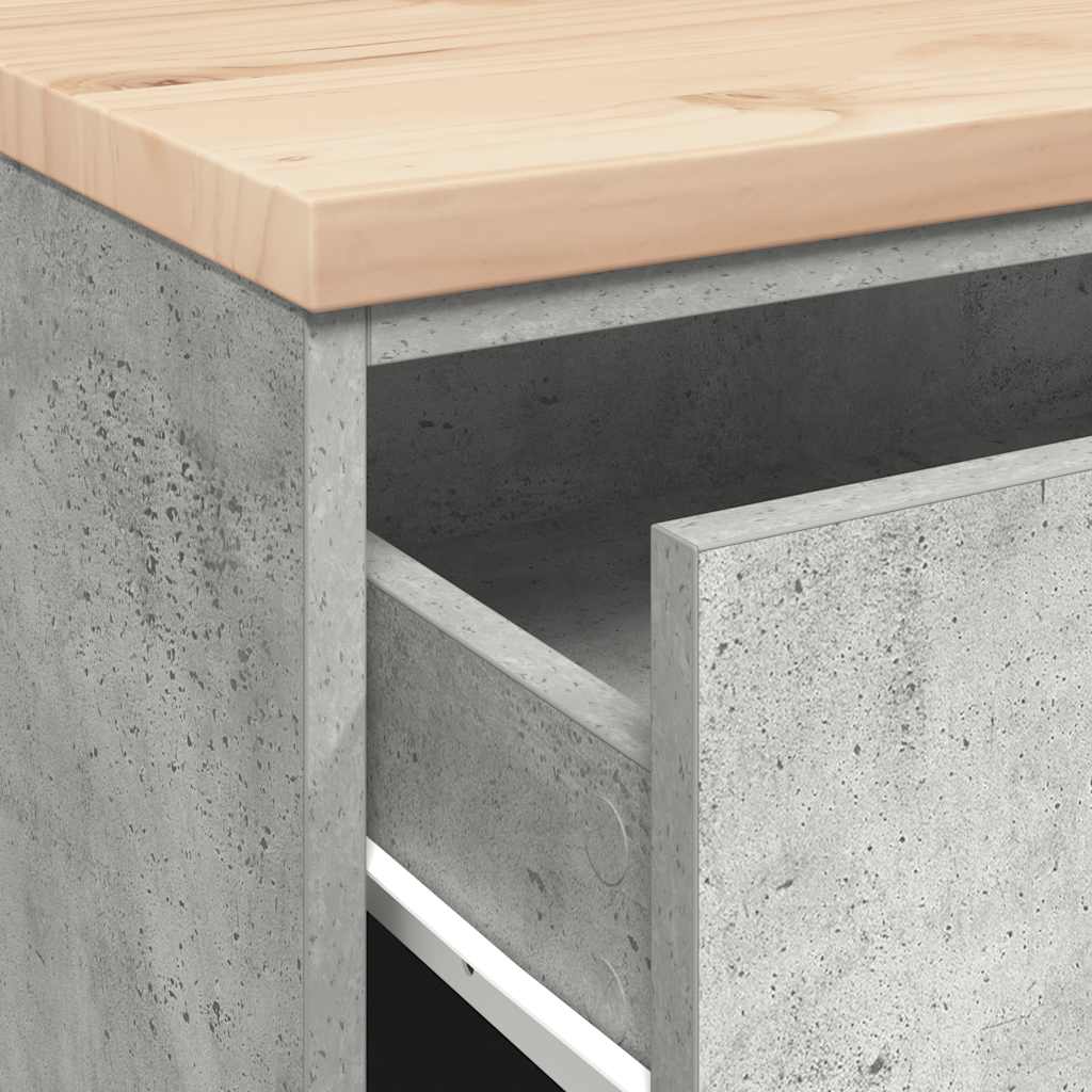 Autotallin Säilytyskaappi Betoni Harmaa 60X51X85 Cm Täysi Mänty