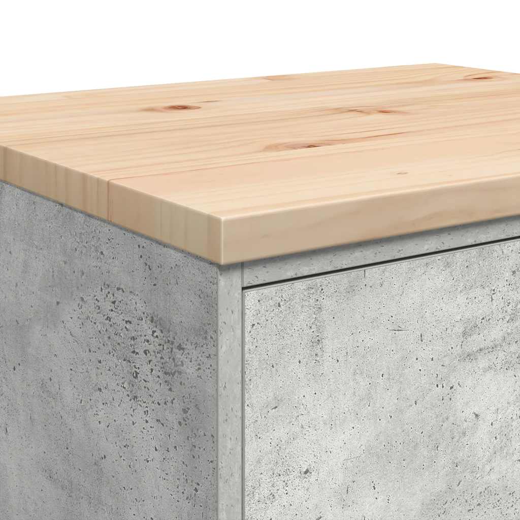 Autotallin Säilytyskaappi Betoni Harmaa 60X51X85 Cm Täysi Mänty