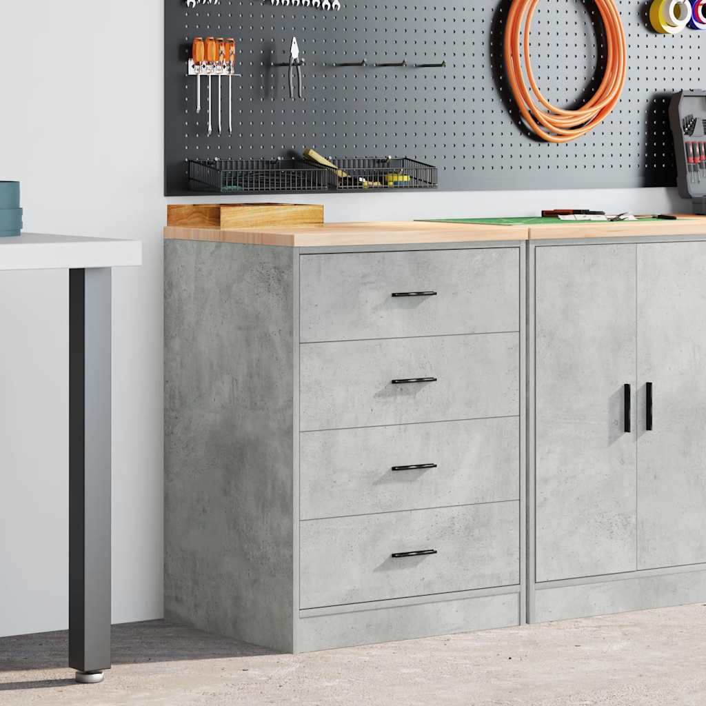 Autotallin Säilytyskaappi Betoni Harmaa 60X51X85 Cm Täysi Mänty