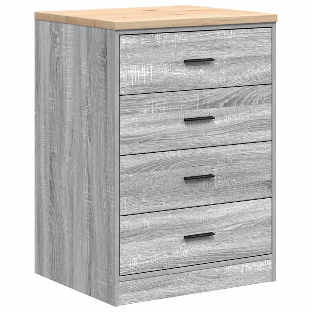 Autotallin Säilytyskaappi Harmaa Sonoma 60X51X85 Cm Täysi Mänty