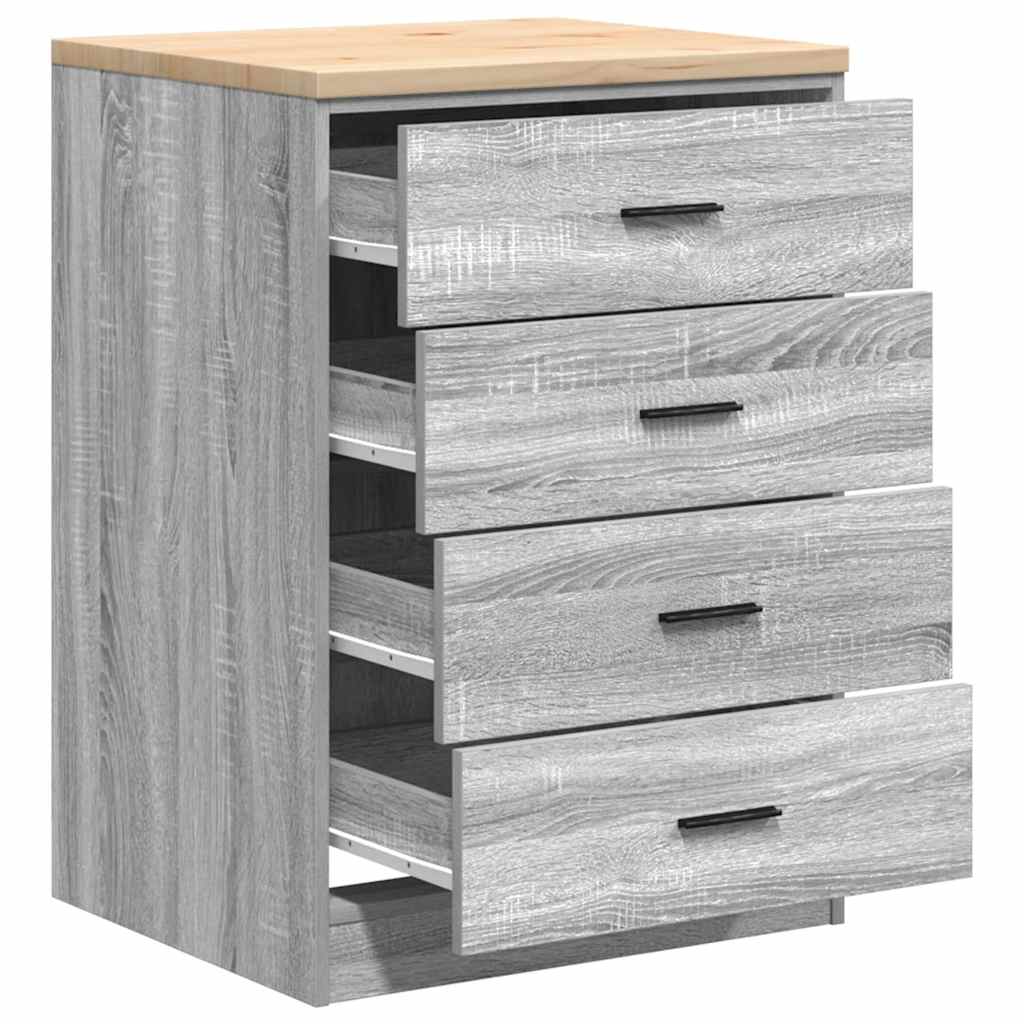 Autotallin Säilytyskaappi Harmaa Sonoma 60X51X85 Cm Täysi Mänty