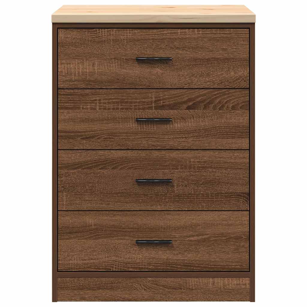 Autotallin Säilytyskaappi Ruskea Tammi 60X51X85 Cm Täysi Mänty