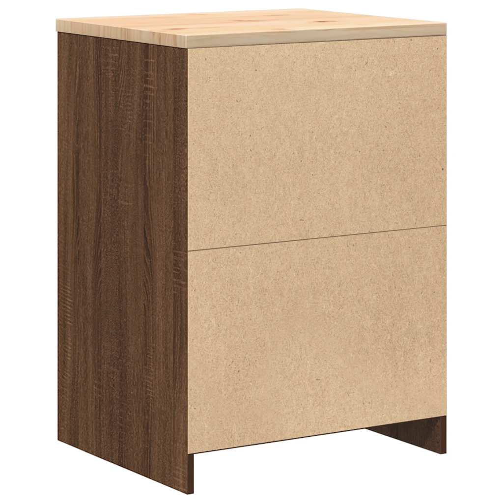 Autotallin Säilytyskaappi Ruskea Tammi 60X51X85 Cm Täysi Mänty