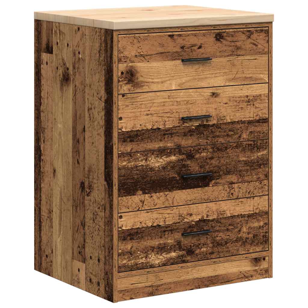 Autotallin Säilytyskaappi Vanha Puu 60X51X85 Cm Täysi Mänty
