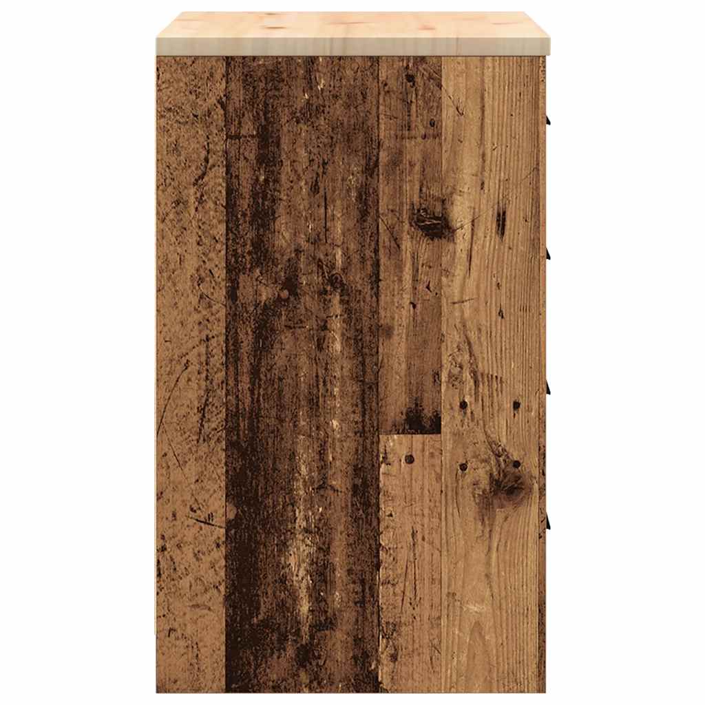 Autotallin Säilytyskaappi Vanha Puu 60X51X85 Cm Täysi Mänty