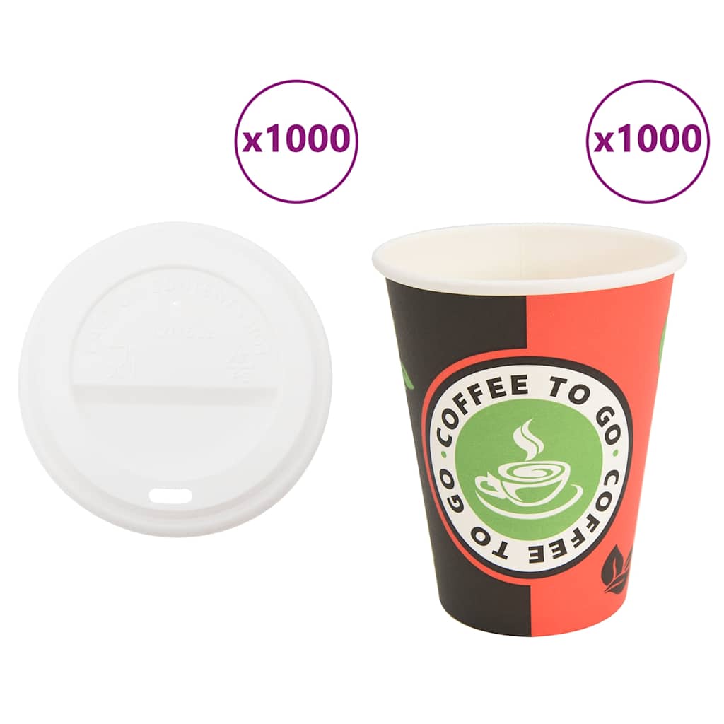 Paperiset Kahvikupit Kansilla 1000 Kpl 4Oz 100Ml
