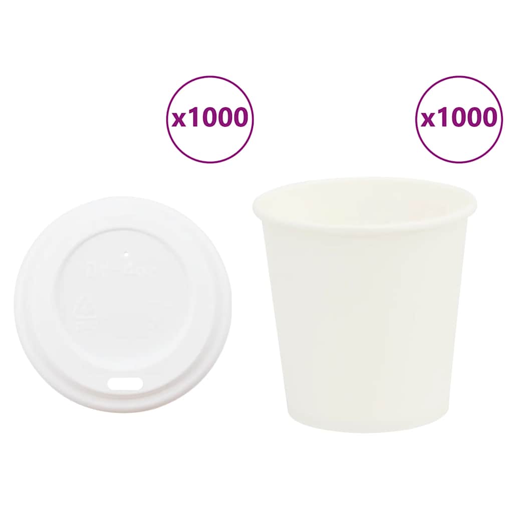 Paperiset Kahvikupit Kansilla 1000 Kpl 4Oz 100Ml