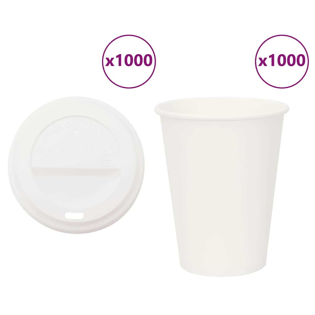 Paperiset Kahvikupit Kansilla 1000 Kpl 12Oz 300Ml