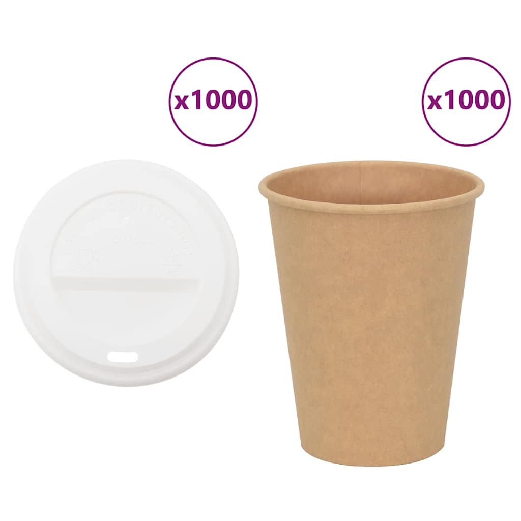 Paperiset Kahvikupit Kansilla 1000 Kpl 12Oz 300Ml