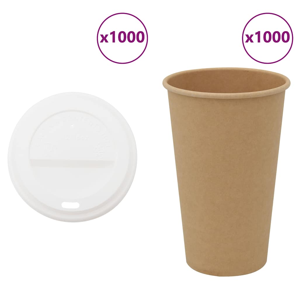 Paperiset Kahvikupit Kansilla 1000 Kpl 16Oz 400Ml