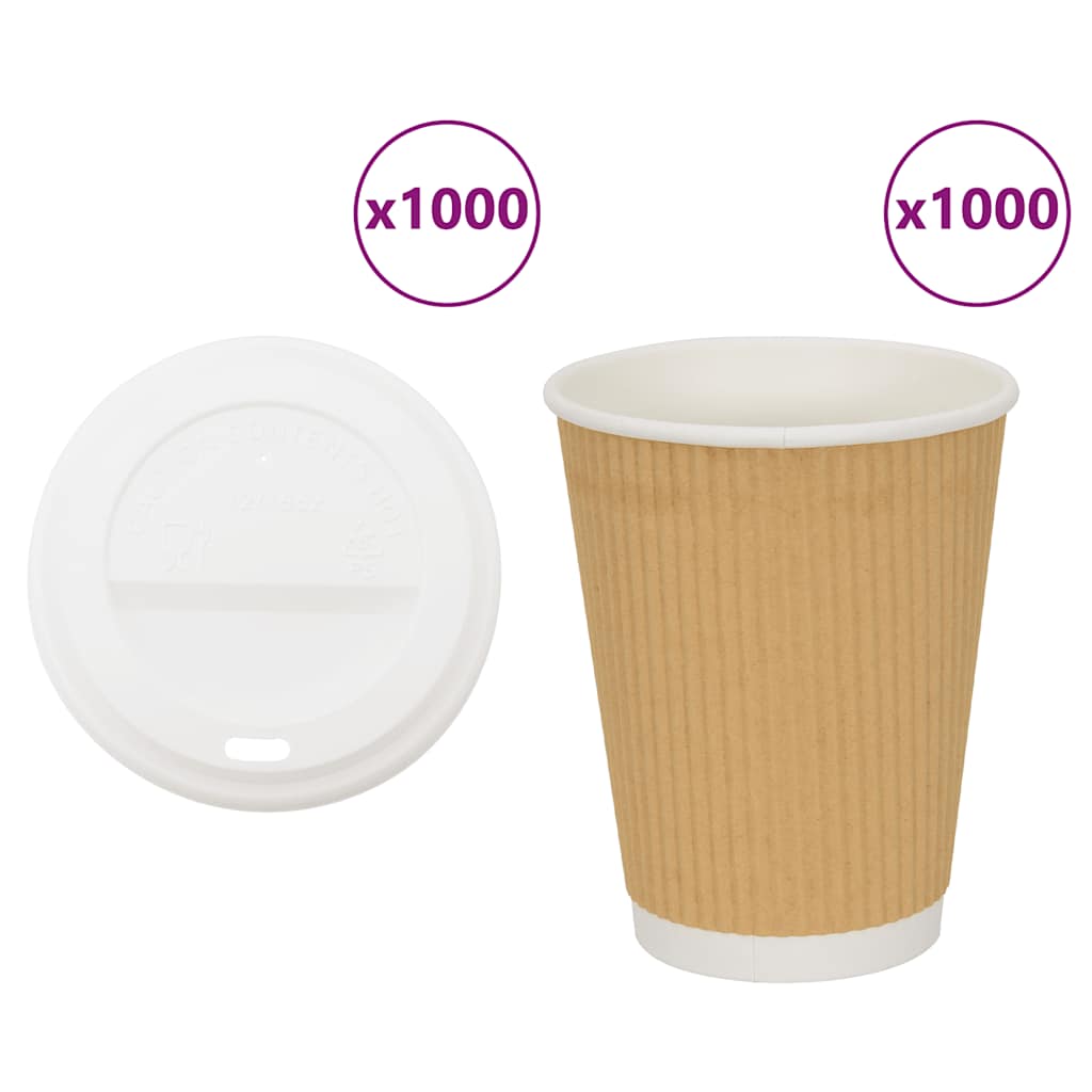Paperiset Kahvikupit Kansilla 1000 Kpl 16Oz 400Ml