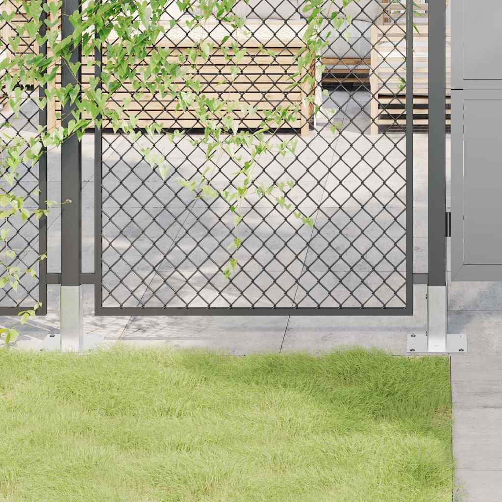Pylväiden Jalustat Neliö 4 Kpl Hopea 51X51 Mm Galvanoitu Teräs