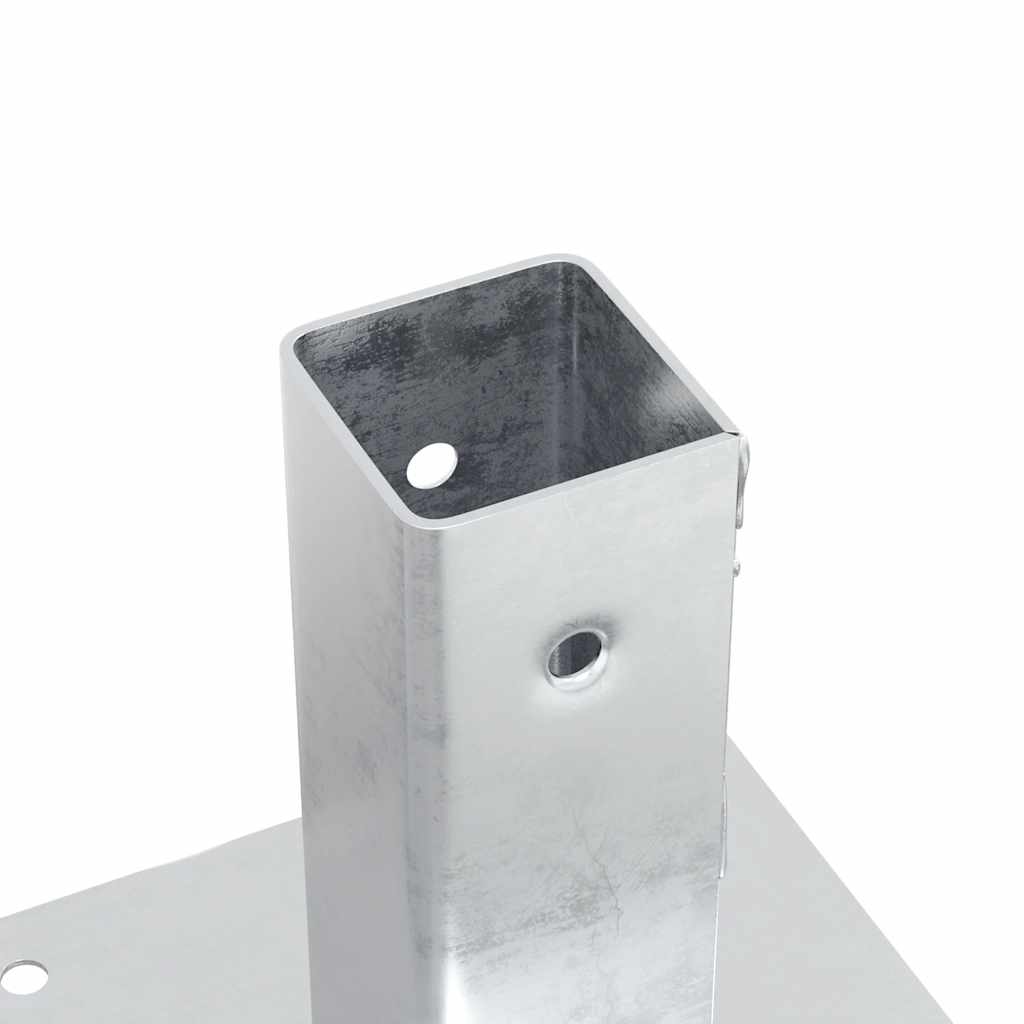 Pylväiden Jalustat Neliö 12 Kpl Hopea 51X51 Mm Galvanoitu Teräs
