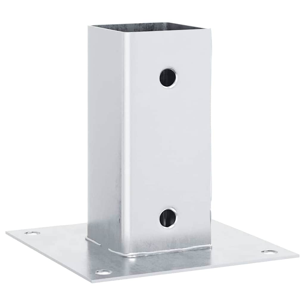 Pylväiden Jalustat Neliö 4 Kpl Hopea 61X61 Mm Galvanoitu Teräs