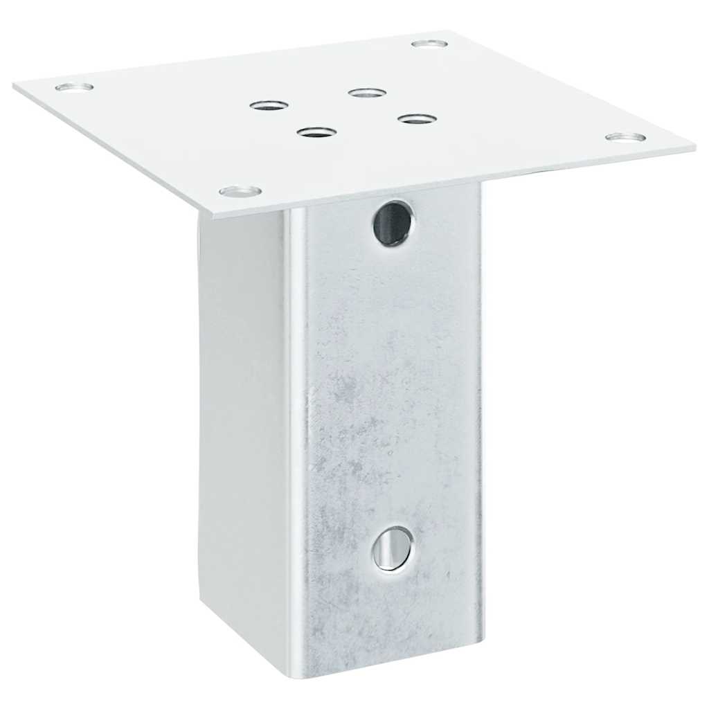 Pylväiden Jalustat Neliö 4 Kpl Hopea 61X61 Mm Galvanoitu Teräs