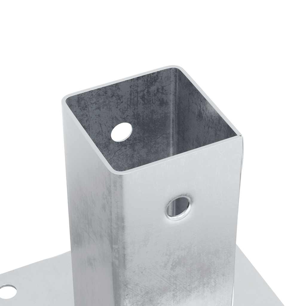 Pylväiden Jalustat Neliö 12 Kpl Hopea 61X61 Mm Galvanoitu Teräs