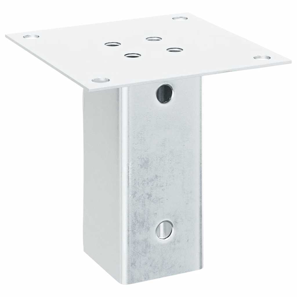 Pylväiden Jalustat Neliö 4 Kpl Hopea 71X71 Mm Galvanoitu Teräs