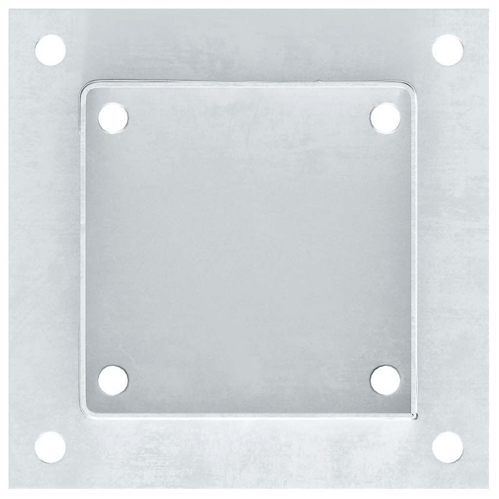 Pylväiden Jalustat Neliö 4 Kpl Hopea 101X101Mm Galvanoitu Teräs