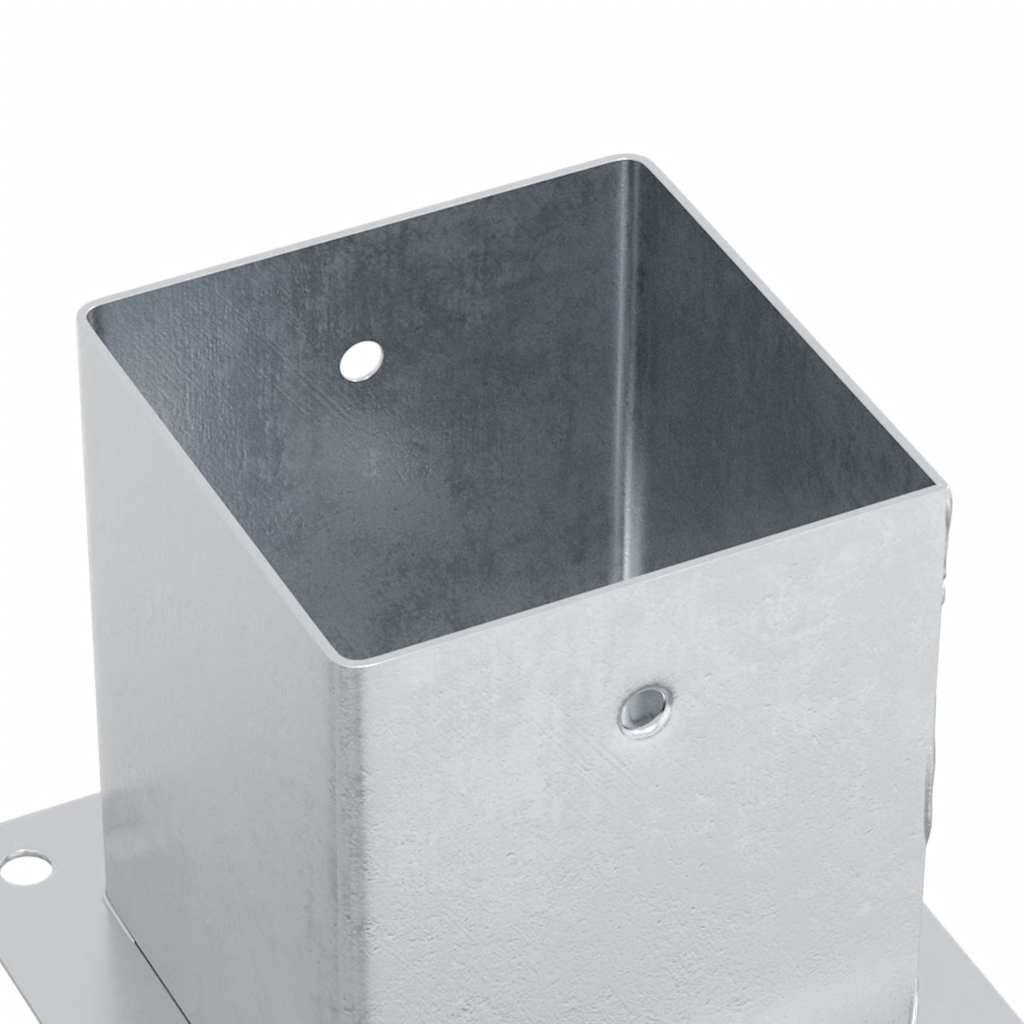 Pylväiden Jalustat Neliö 4 Kpl Hopea 101X101Mm Galvanoitu Teräs
