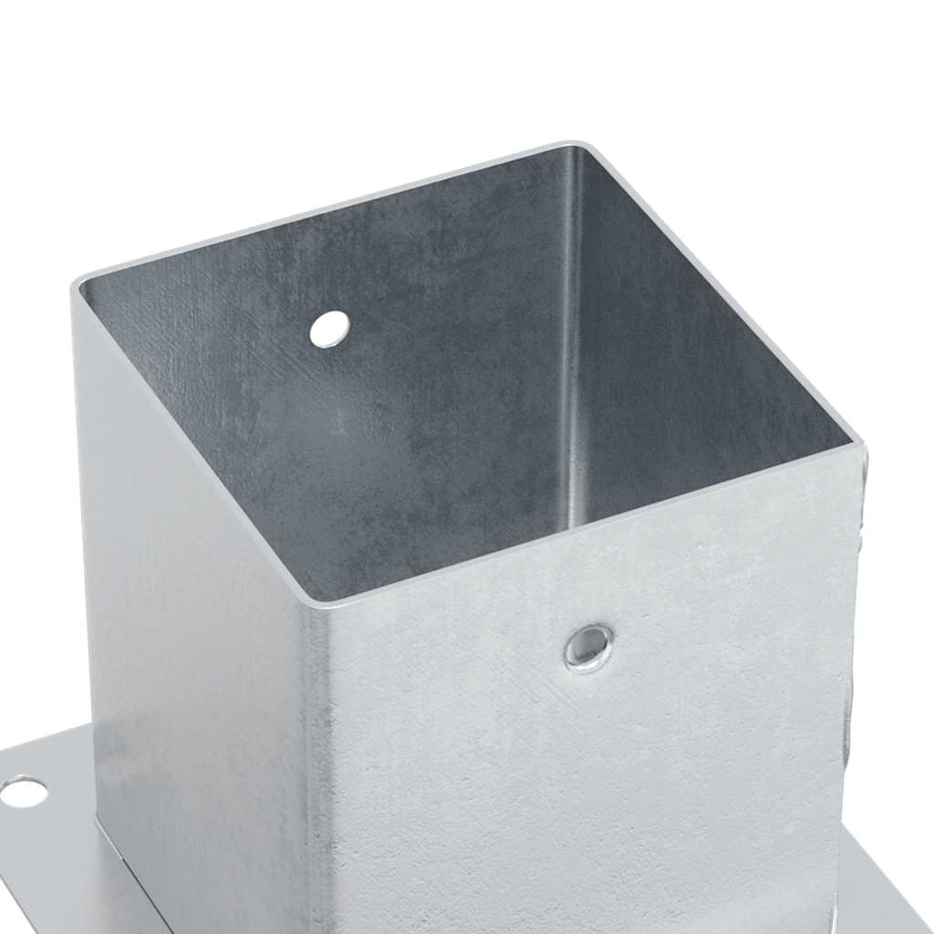 Pylväiden Jalustat Neliö 4 Kpl Hopea 121X121Mm Galvanoitu Teräs