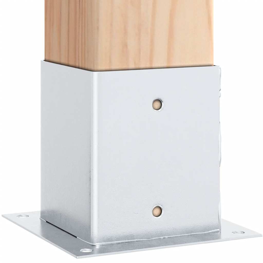 Pylväiden Jalustat Neliö 12Kpl Hopea 121X121Mm Galvanoitu Teräs