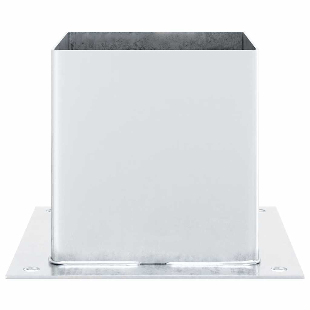 Pylväiden Jalustat Neliö 4 Kpl Hopea 141X141Mm Galvanoitu Teräs