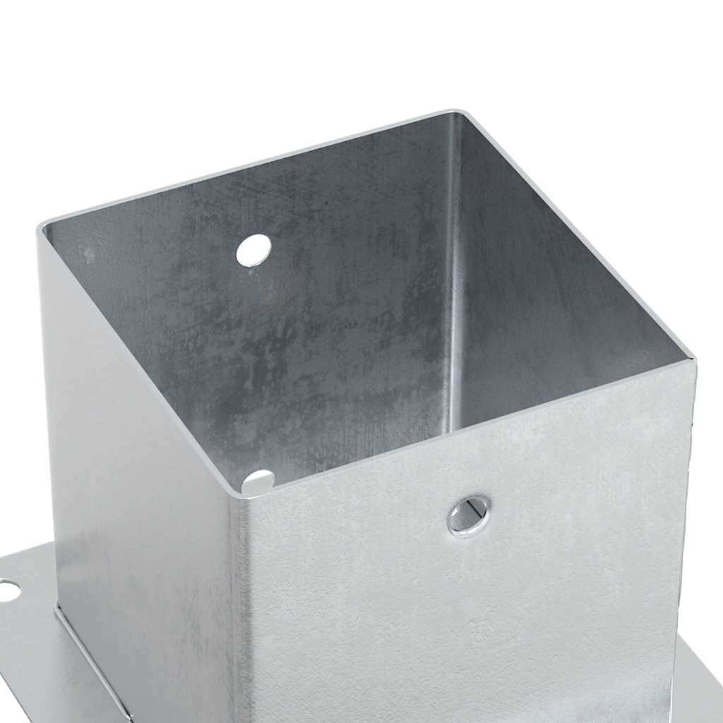 Pylväiden Jalustat Neliö 4 Kpl Hopea 141X141Mm Galvanoitu Teräs