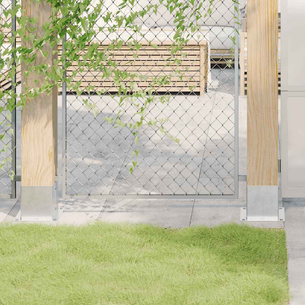 Pylväiden Jalustat Neliö 4 Kpl Hopea 141X141Mm Galvanoitu Teräs