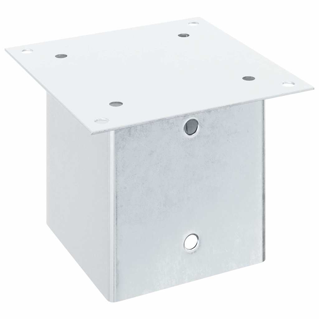 Pylväiden Jalustat Neliö 12Kpl Hopea 141X141Mm Galvanoitu Teräs