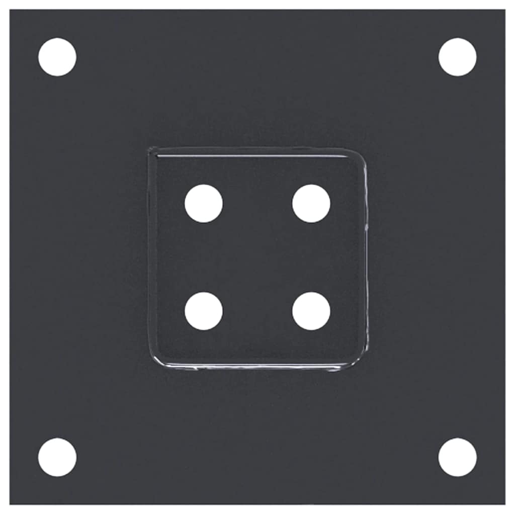 Pylväiden Pohjat Neliö 4 Kpl 61X61 Mm Jauhemaalattu Teräs
