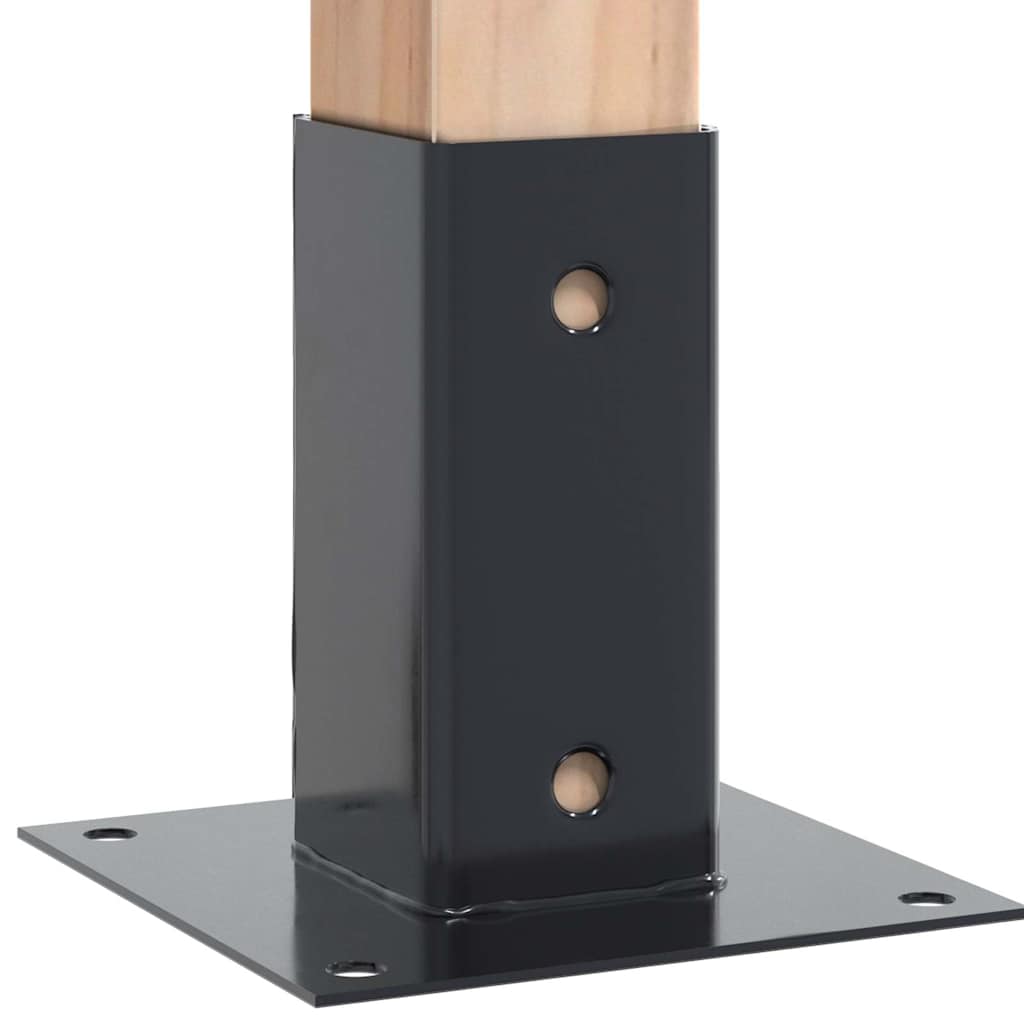 Pylväiden Pohjat Neliö 4 Kpl 71X71 Mm Jauhemaalattu Teräs