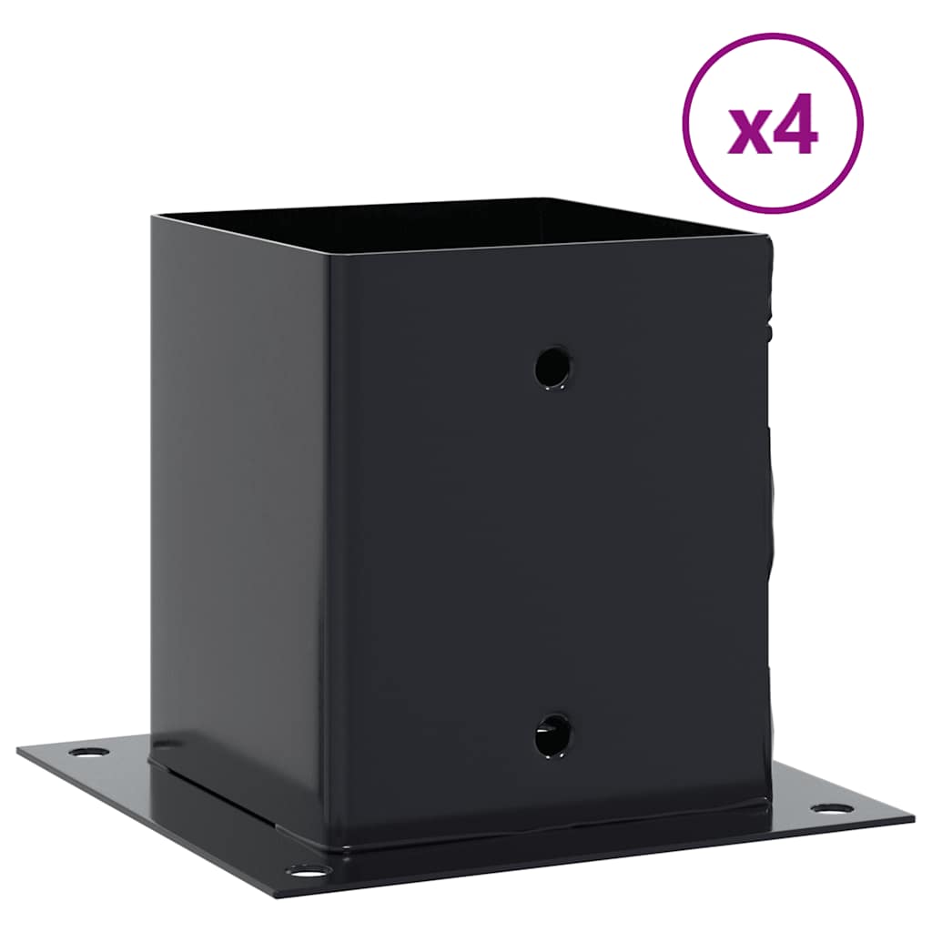 Pylväiden Pohjat Neliö 4 Kpl 101X101 Mm Jauhemaalattu Teräs