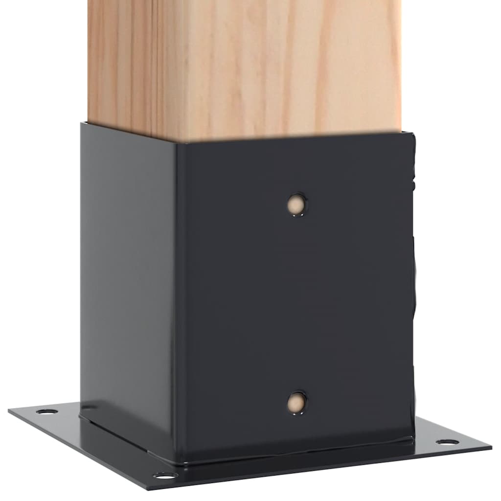 Pylväiden Pohjat Neliö 4 Kpl 101X101 Mm Jauhemaalattu Teräs