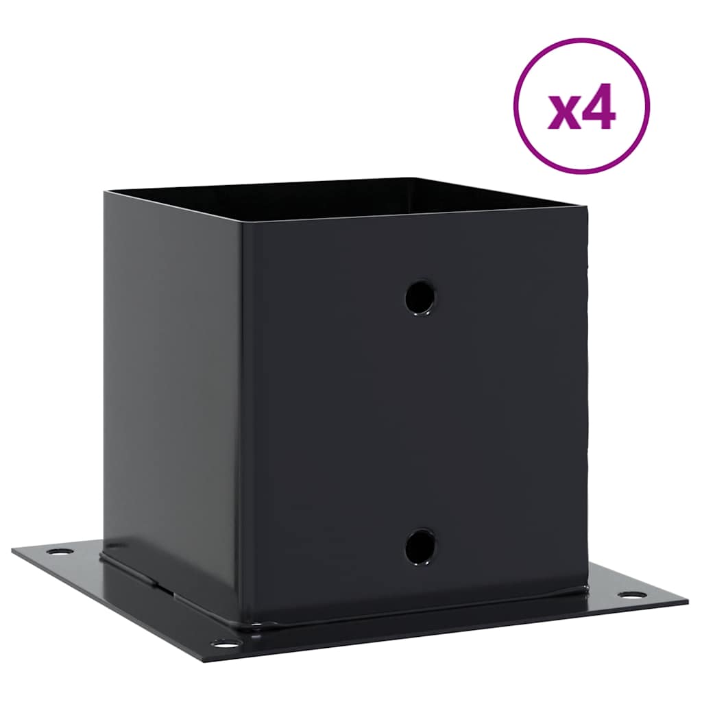 Pylväiden Pohjat Neliö 4 Kpl 141X141 Mm Jauhemaalattu Teräs