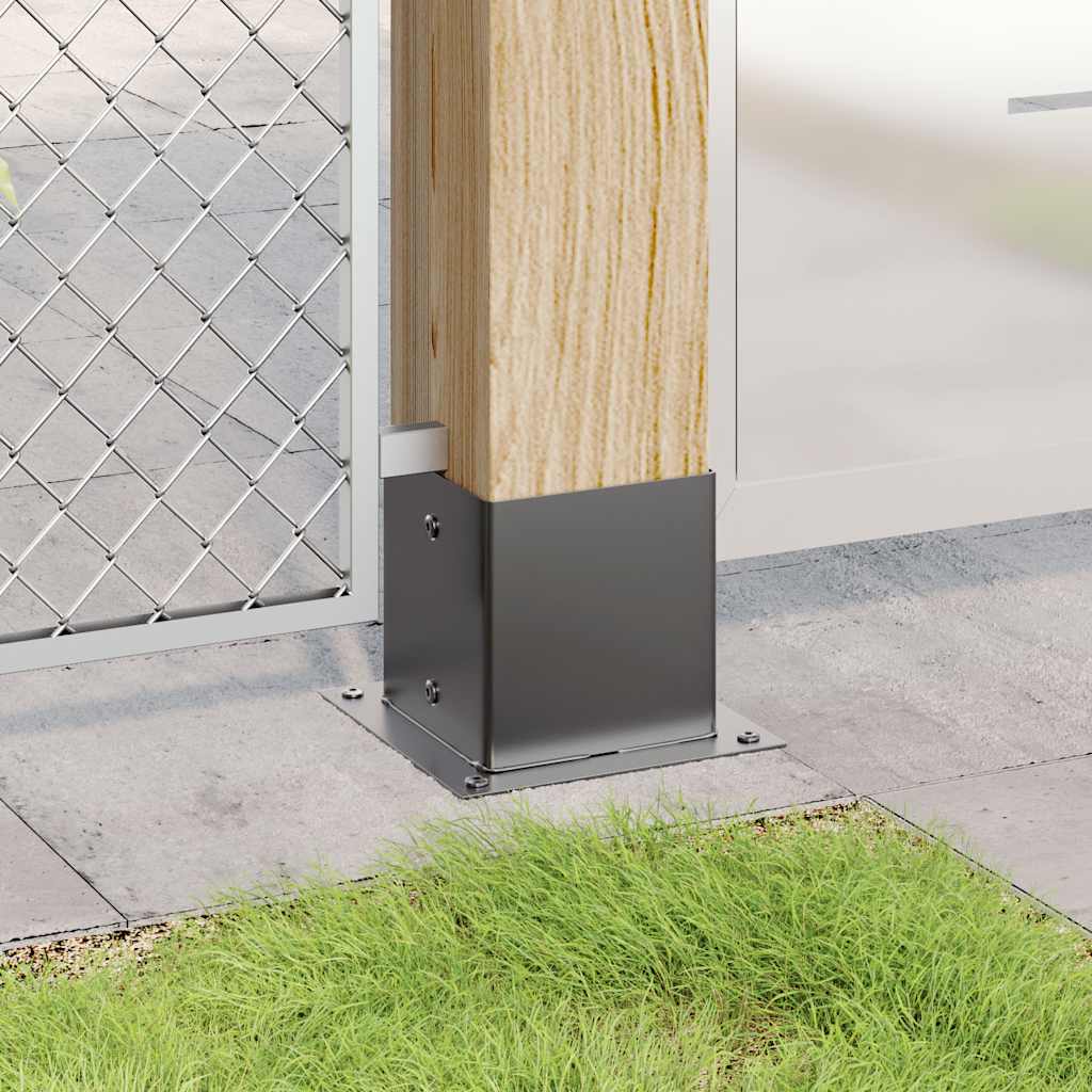 Pylväiden Pohjat Neliö 12 Kpl 141X141 Mm Jauhemaalattu Teräs