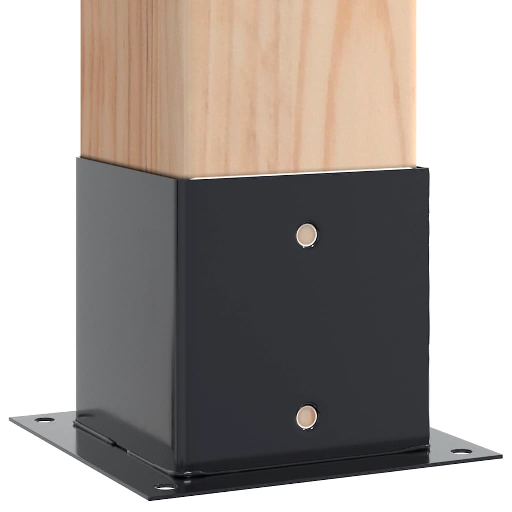 Pylväiden Pohjat Neliö 12 Kpl 141X141 Mm Jauhemaalattu Teräs