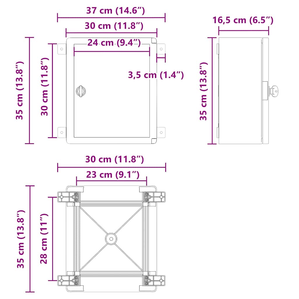 Ohjauskabinetti Harmaa 37 X 16,5 X 35 Cm Abs-Muovi