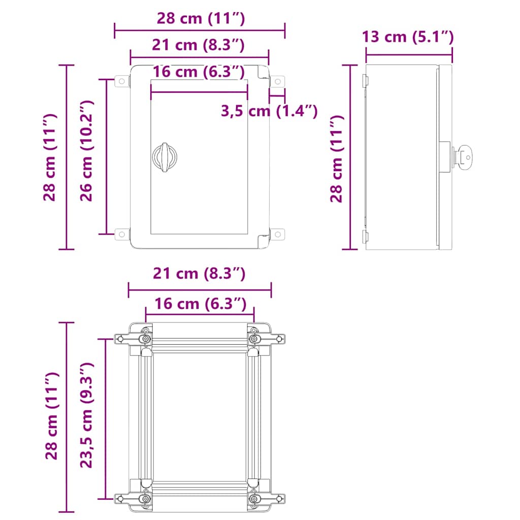 Ohjauskabinetti Harmaa 28 X 13 X 28 Cm Abs-Muovi
