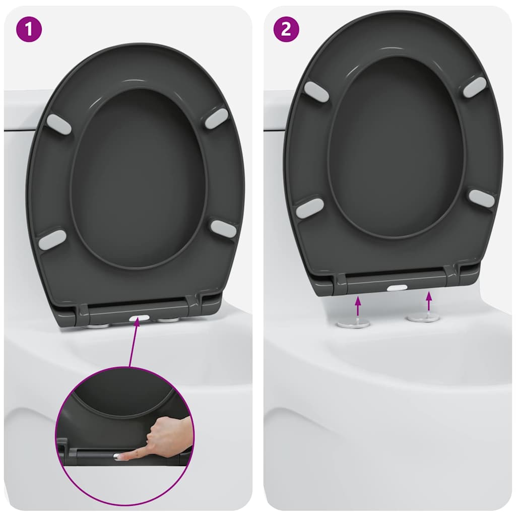 Wc-Istuin Antrasiitti 47 X 37 X 4 Cm Duroplast