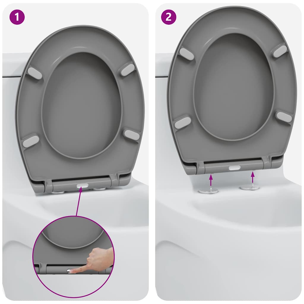 Wc-Istuin Harmaa 47 X 37 X 4 Cm Duroplast