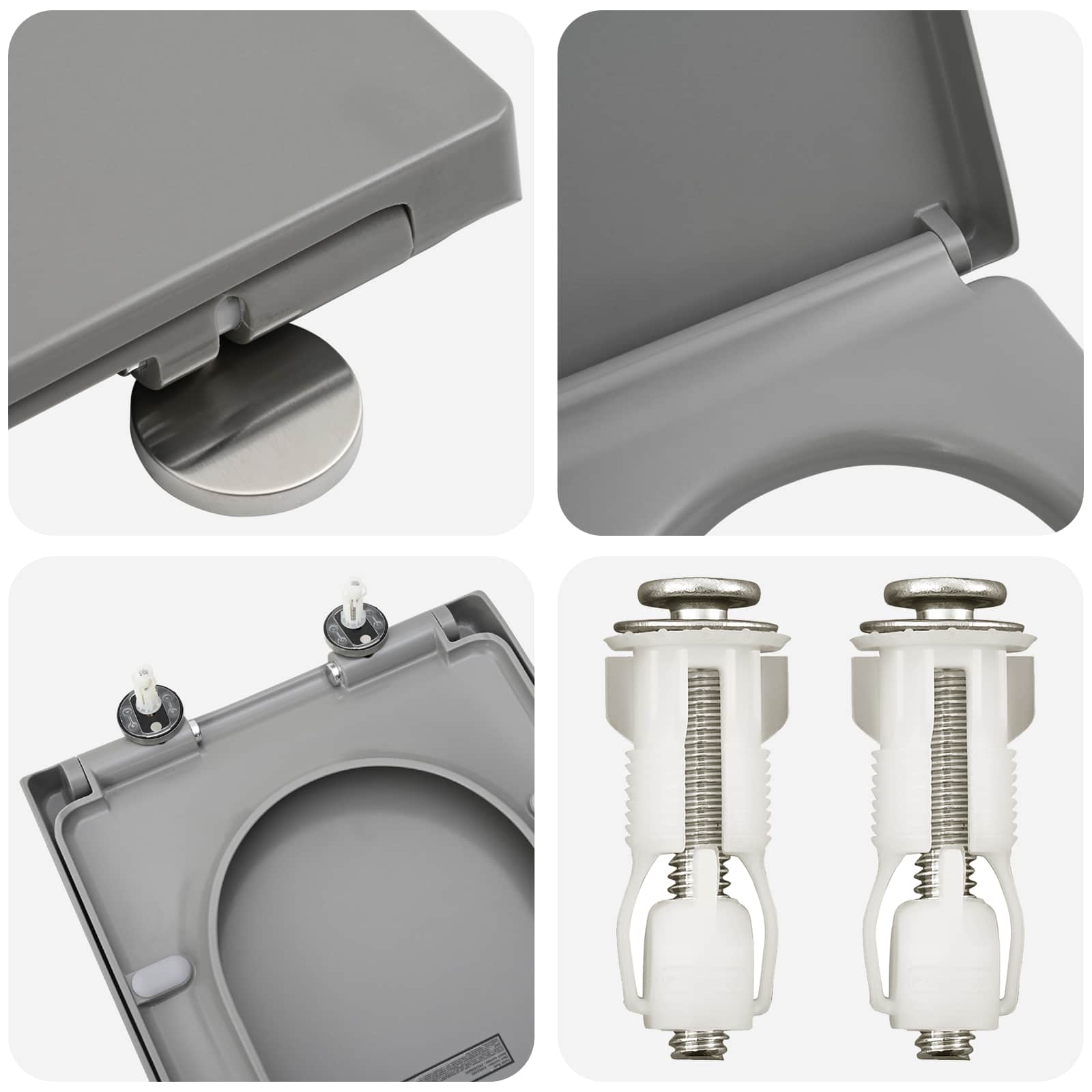 Wc-Istuin Harmaa 49 X 36 X 4 Cm Duroplast