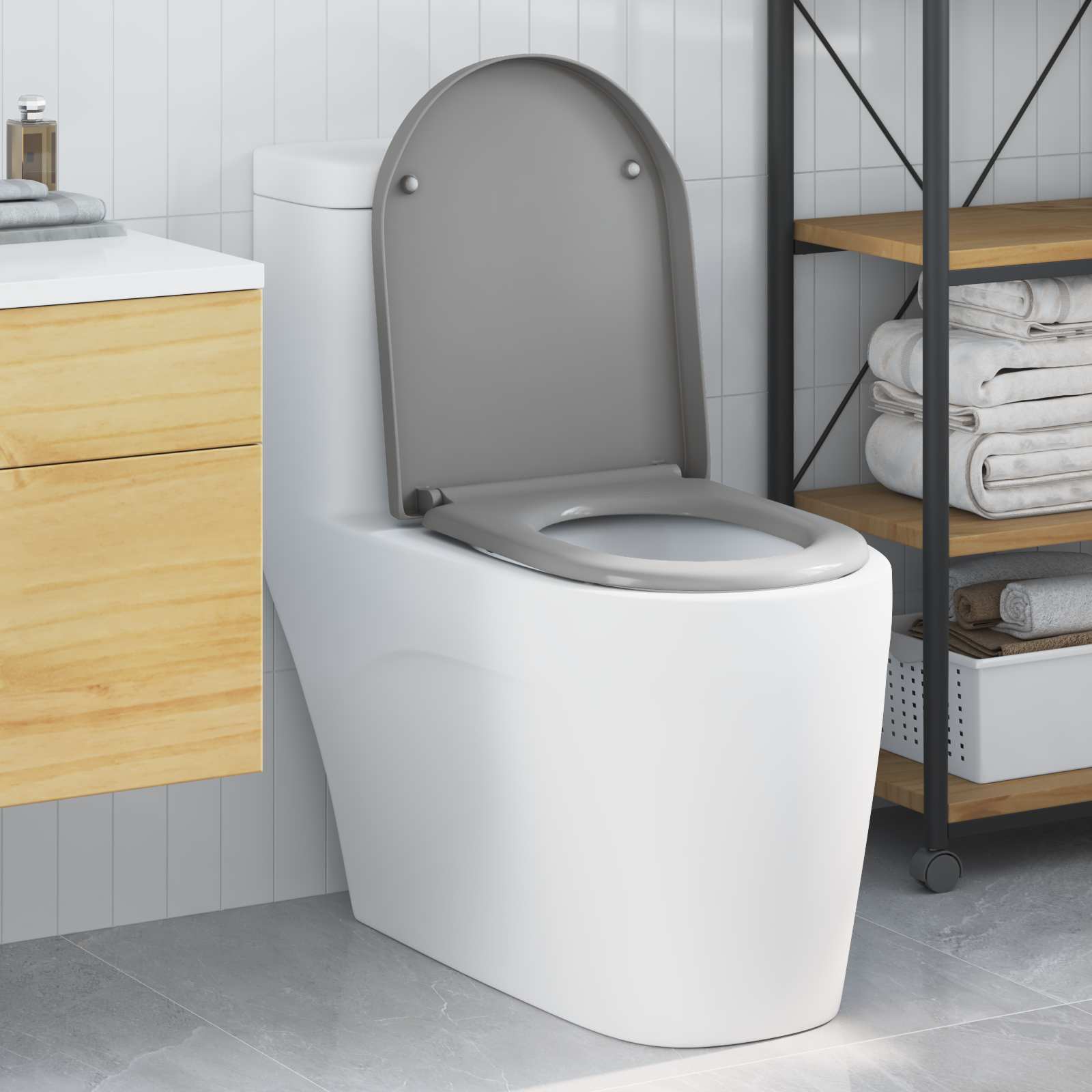 Wc-Istuin Harmaa 49 X 36 X 4 Cm Duroplast