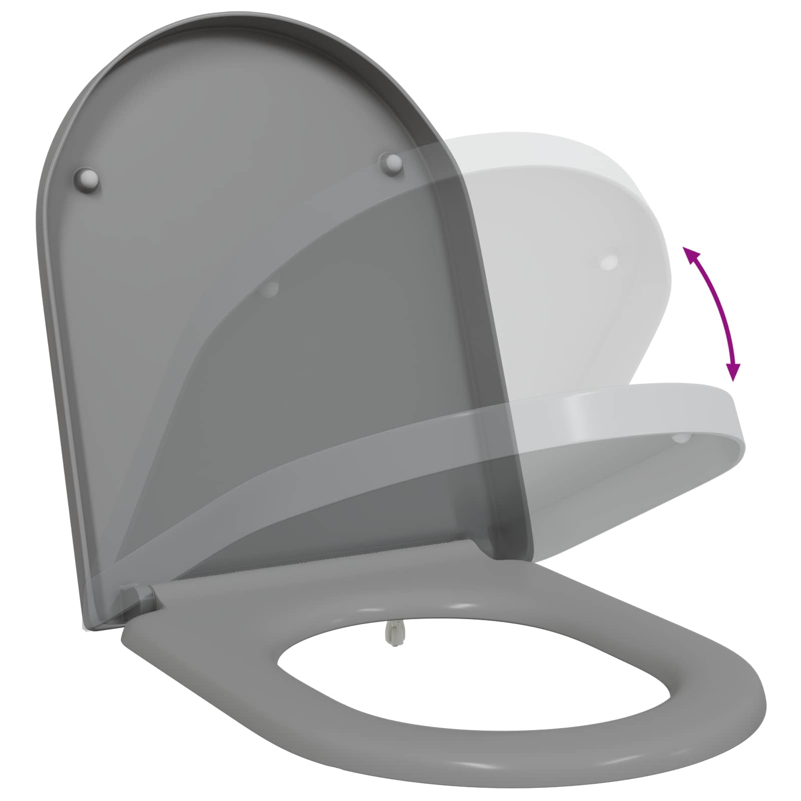 Wc-Istuin Harmaa 49 X 36 X 4 Cm Duroplast