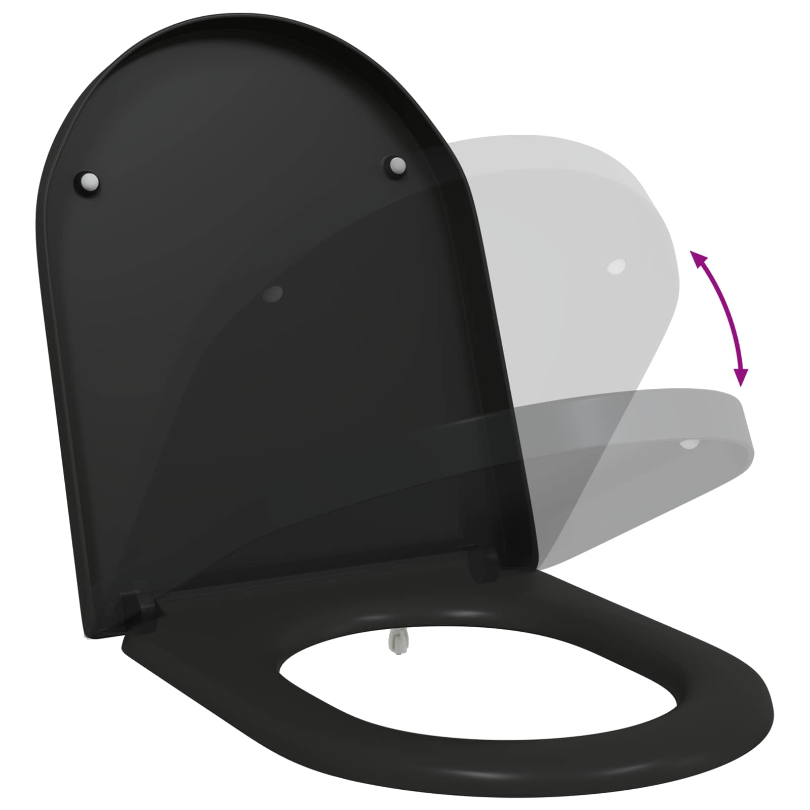 Wc-Istuin Musta 49 X 36 X 4 Cm Duroplast