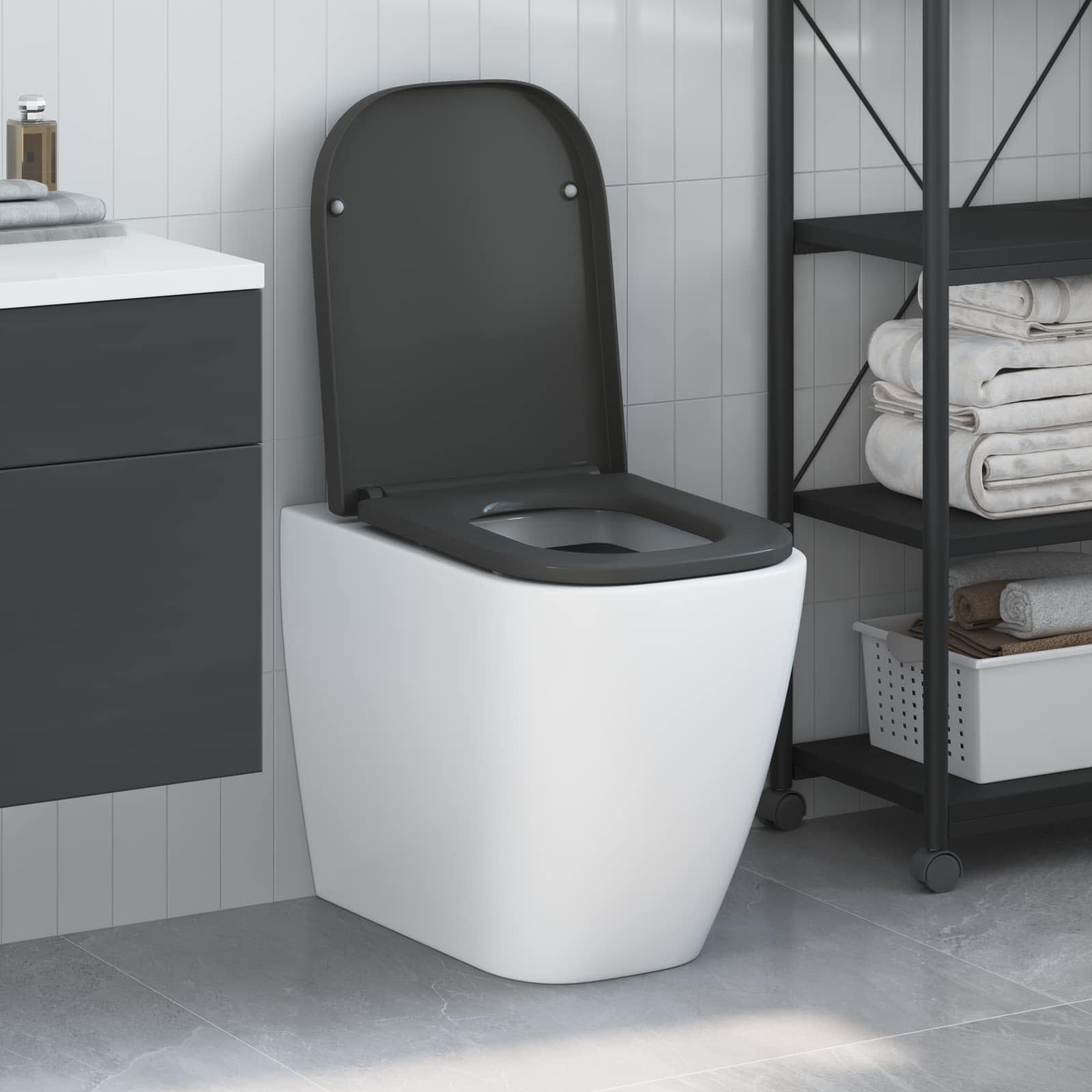 Wc-Istuin Antrasiitti 47,5 X 35 X 3,6 Cm Duroplast