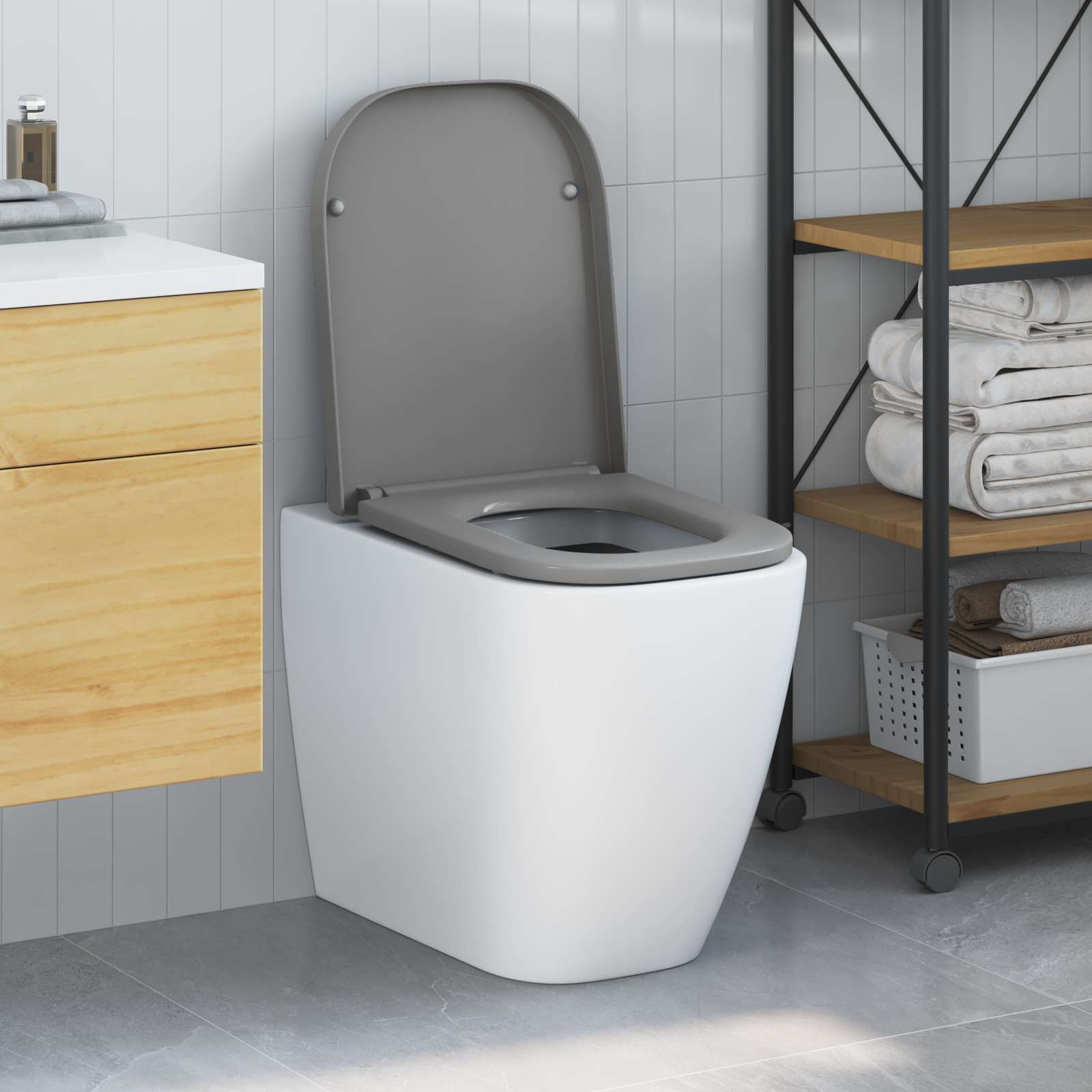 Wc-Istuin Harmaa 47,5 X 35 X 3,6 Cm Duroplast