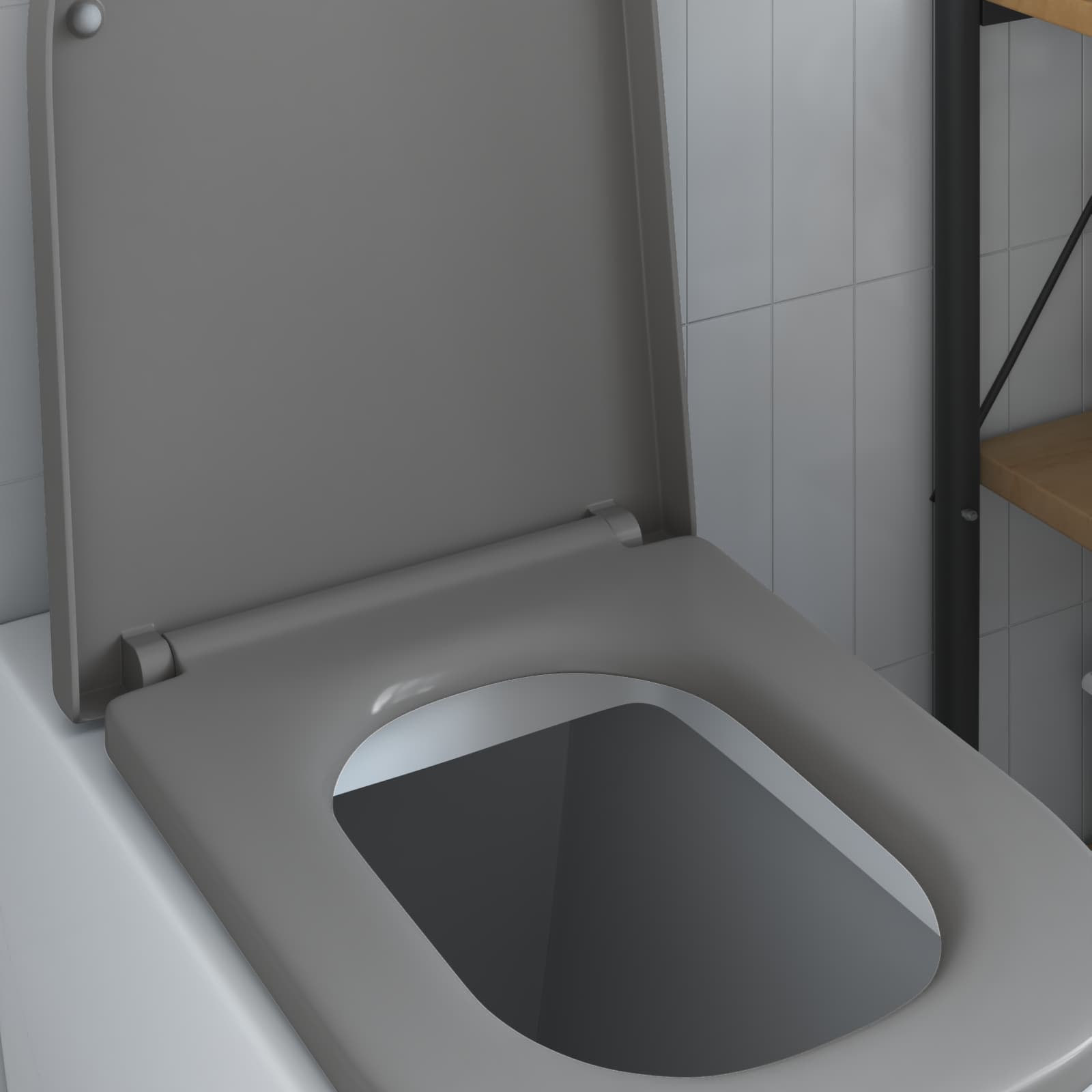 Wc-Istuin Harmaa 47,5 X 35 X 3,6 Cm Duroplast