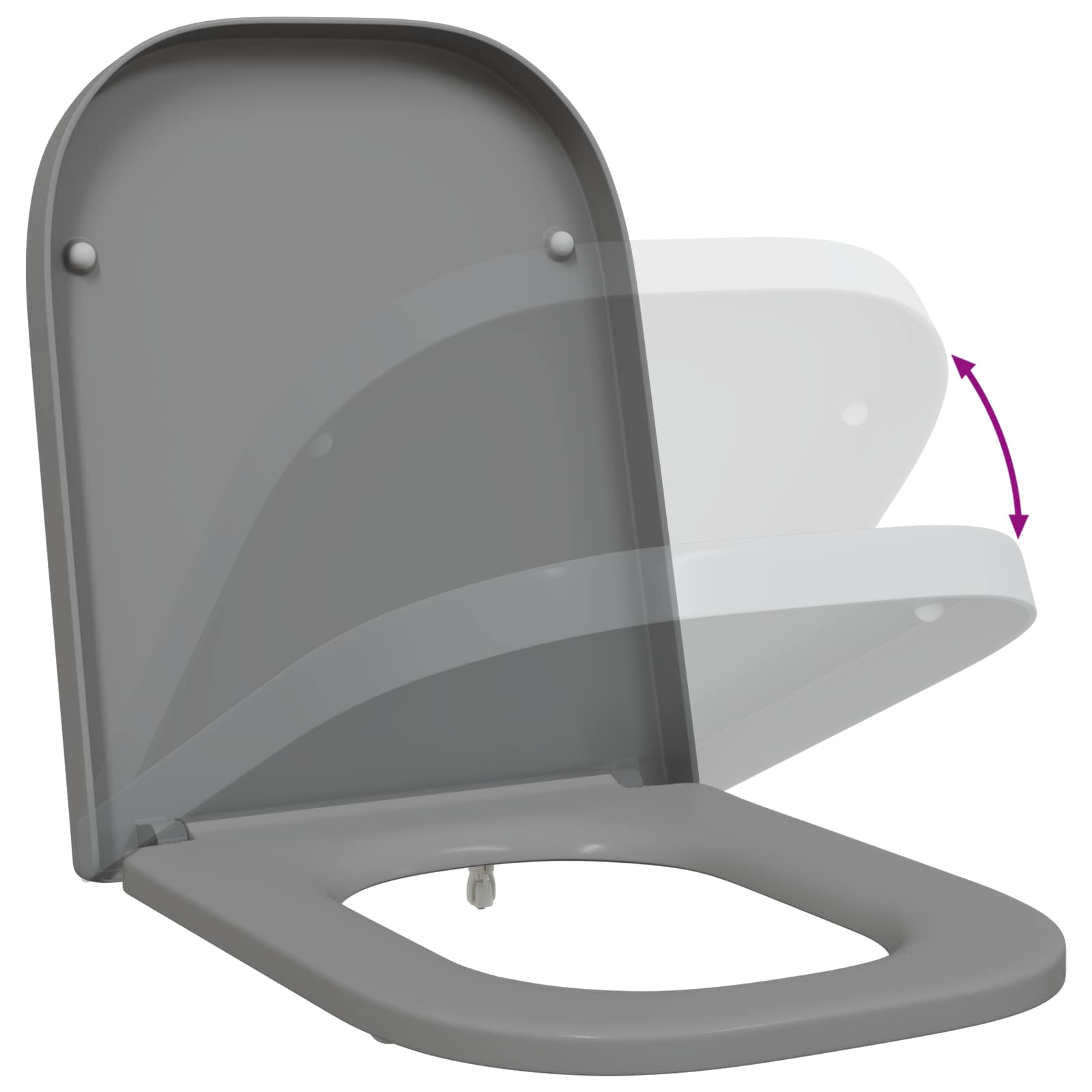 Wc-Istuin Harmaa 47,5 X 35 X 3,6 Cm Duroplast